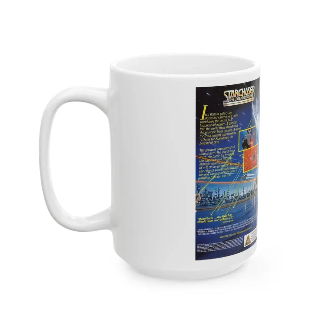STARCHASER THE LEGEND OF ORIN (VHS COVER) - White Coffee Mug - Go Mug Yourself
