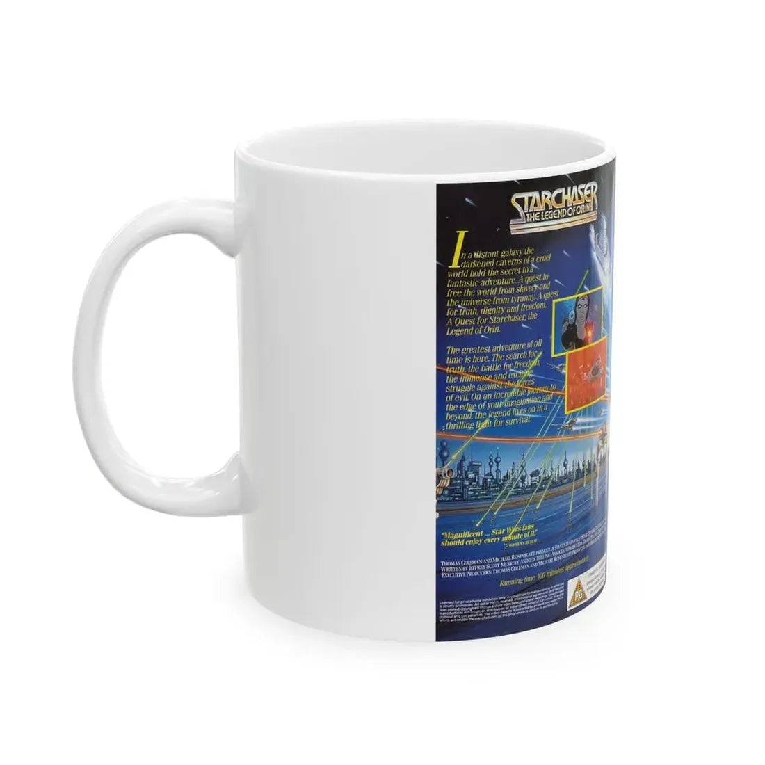 STARCHASER THE LEGEND OF ORIN (VHS COVER) - White Coffee Mug - Go Mug Yourself