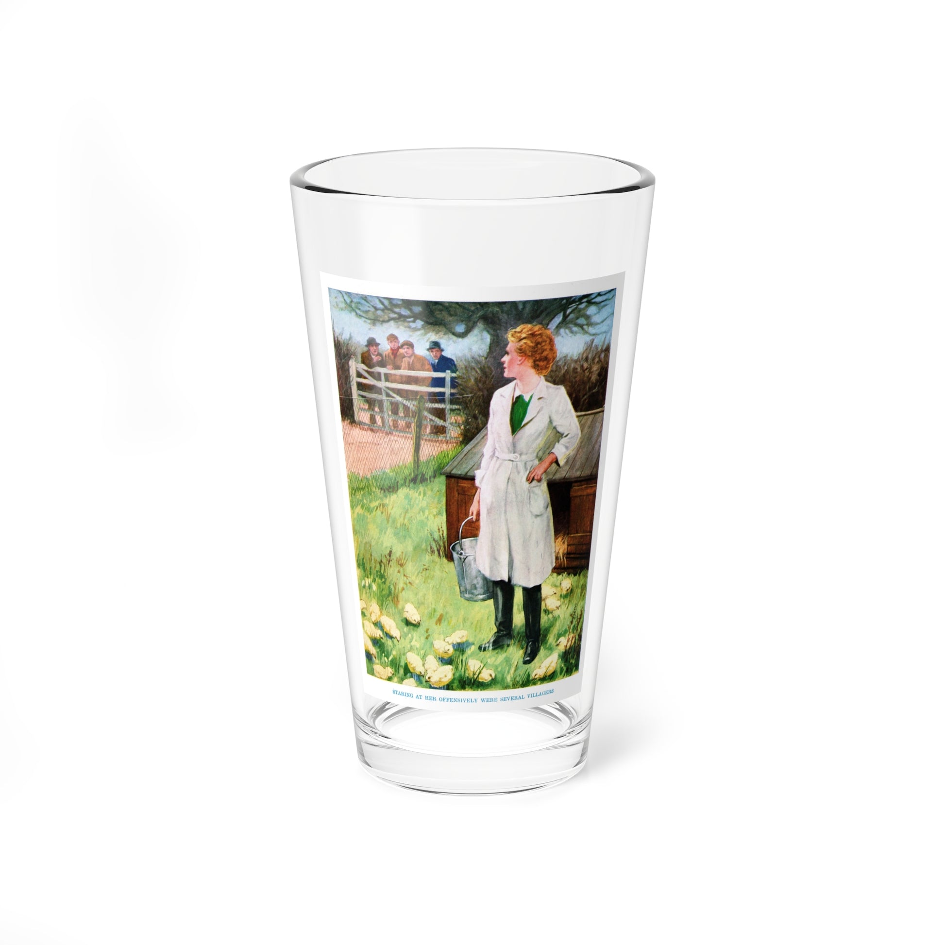 staring at her offensively were several villagers (Magazine Illustration) Pint Glass 16oz-16oz-Go Mug Yourself