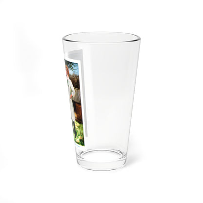 staring at her offensively were several villagers (Magazine Illustration) Pint Glass 16oz-Go Mug Yourself