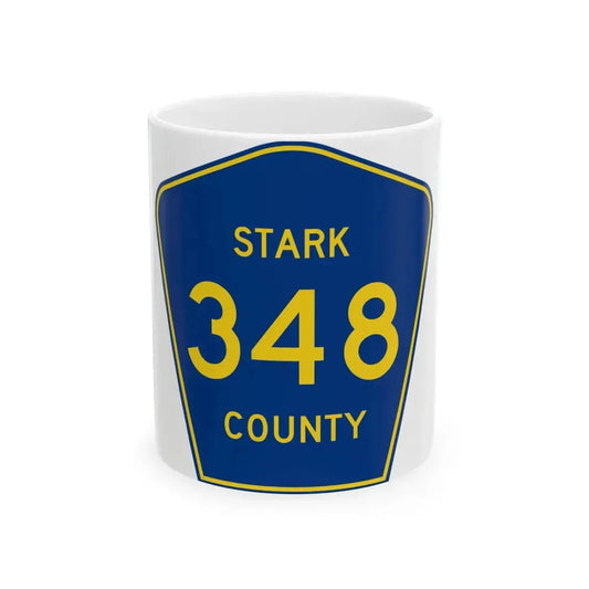 Stark County 348 (Ohio) (Road Sign) White Coffee Mug 11oz - Go Mug Yourself