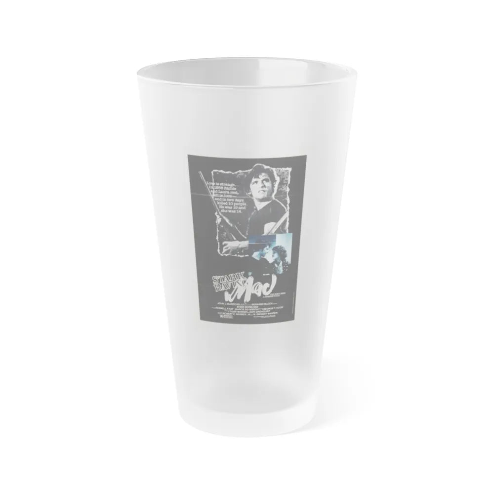 STARK RAVING MAD 1981 Movie Poster - Frosted Pint Glass 16oz-16oz-Frosted-Go Mug Yourself