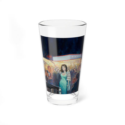 Starlet by Car in Front of Theater, story illustration (Magazine Illustration) Pint Glass 16oz-16oz-Go Mug Yourself