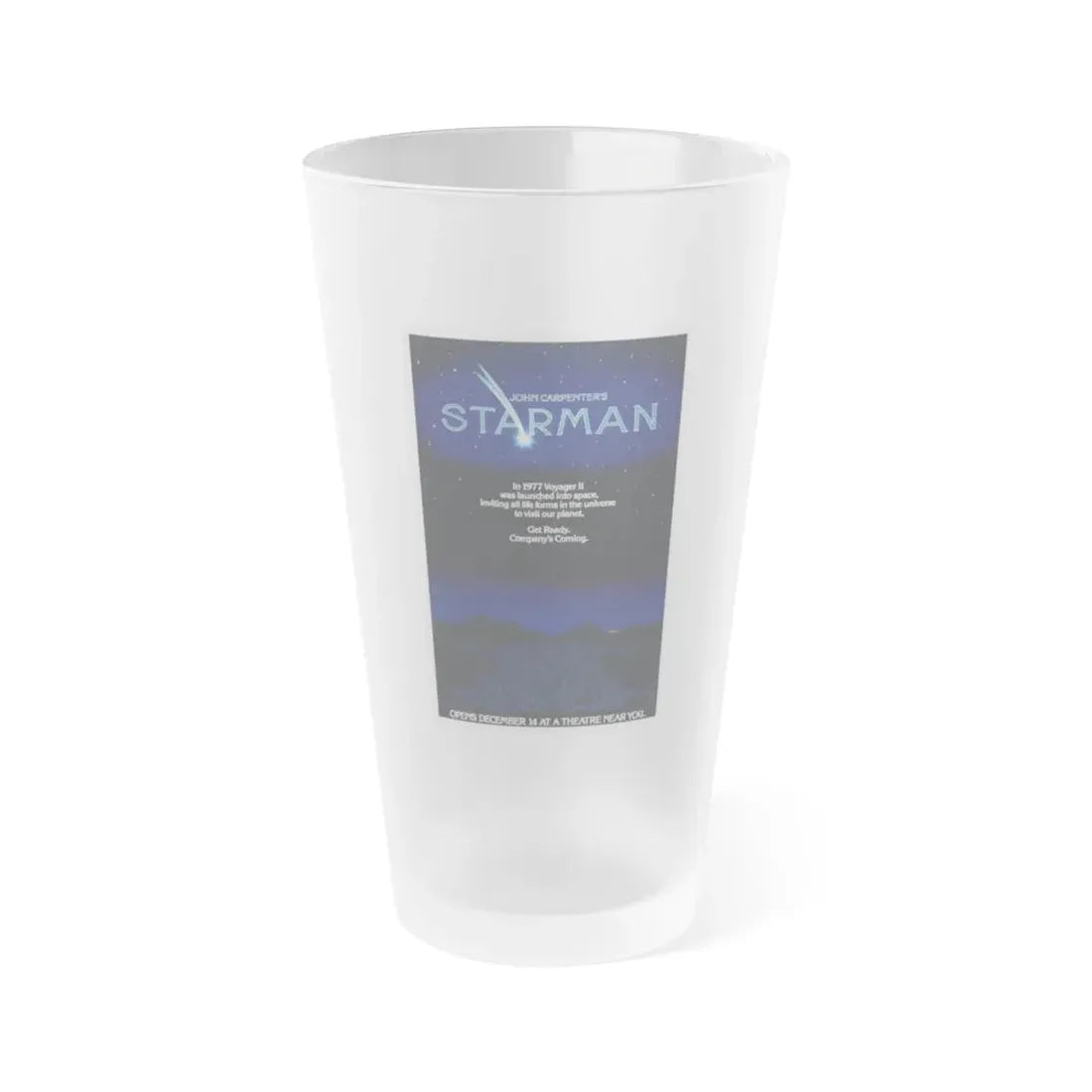 STARMAN (TEASER) 1984 Movie Poster - Frosted Pint Glass 16oz 16oz Frosted - Go Mug Yourself