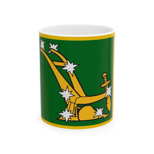 Starry Plough flag with fringe (Ireland) White Coffee Mug 11oz - Go Mug Yourself