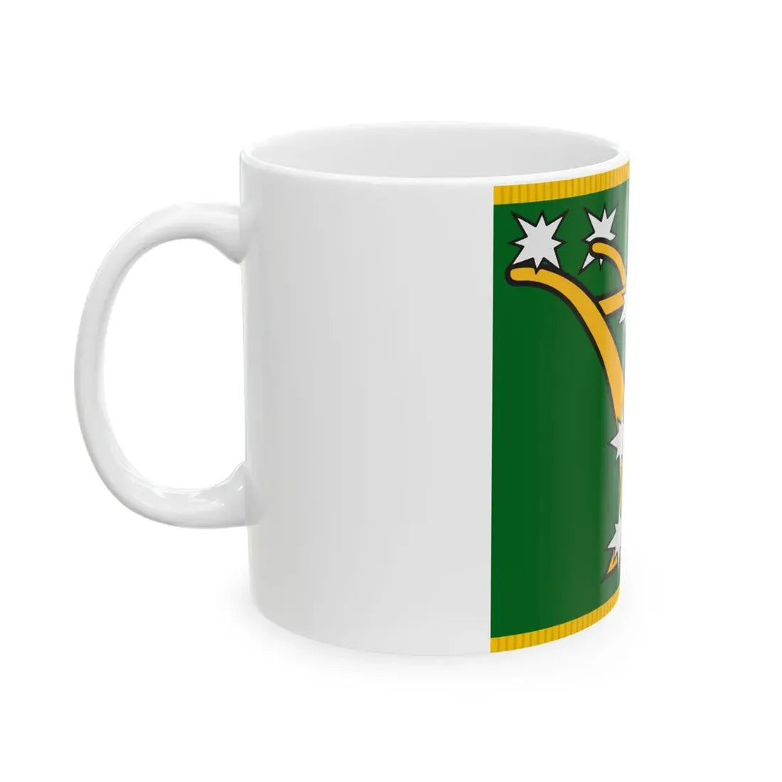 Starry Plough flag with fringe (Ireland) White Coffee Mug - Go Mug Yourself
