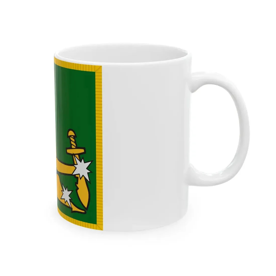Starry Plough flag with fringe (Ireland) White Coffee Mug - Go Mug Yourself
