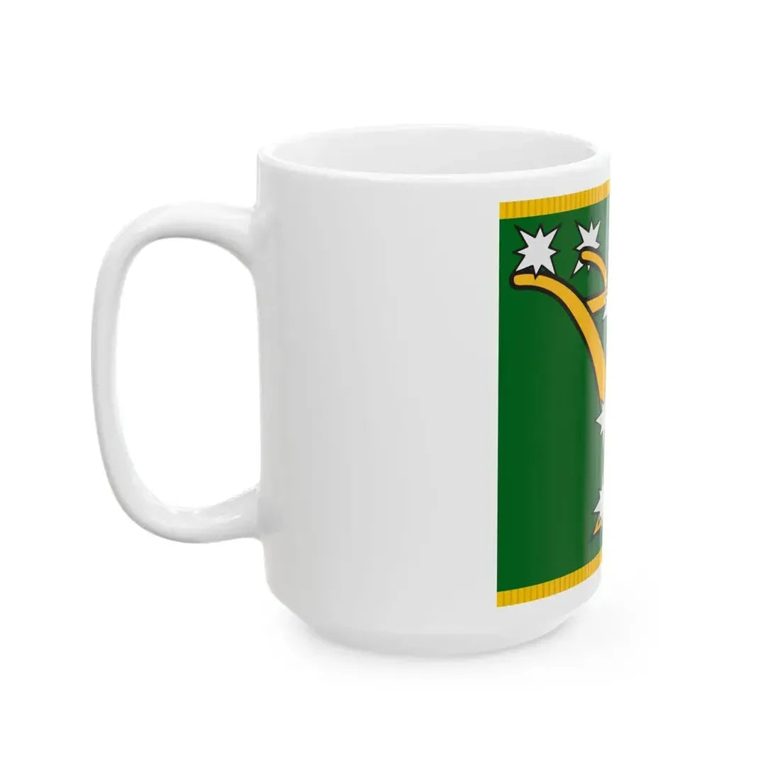 Starry Plough flag with fringe (Ireland) White Coffee Mug - Go Mug Yourself