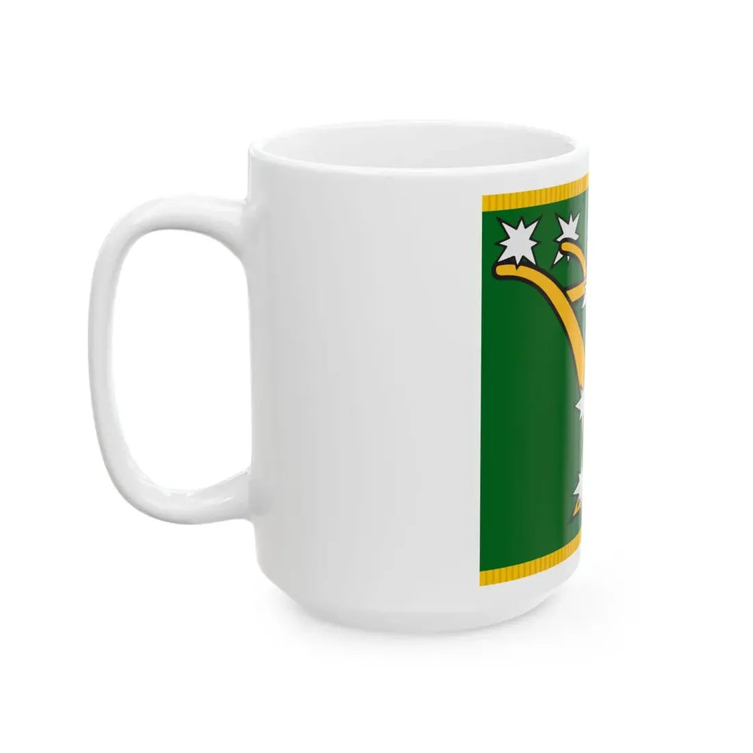 Starry Plough flag with fringe (Ireland) White Coffee Mug - Go Mug Yourself