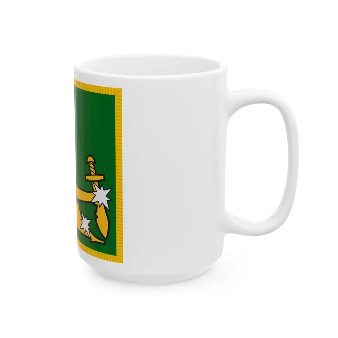 Starry Plough flag with fringe (Ireland) White Coffee Mug - Go Mug Yourself