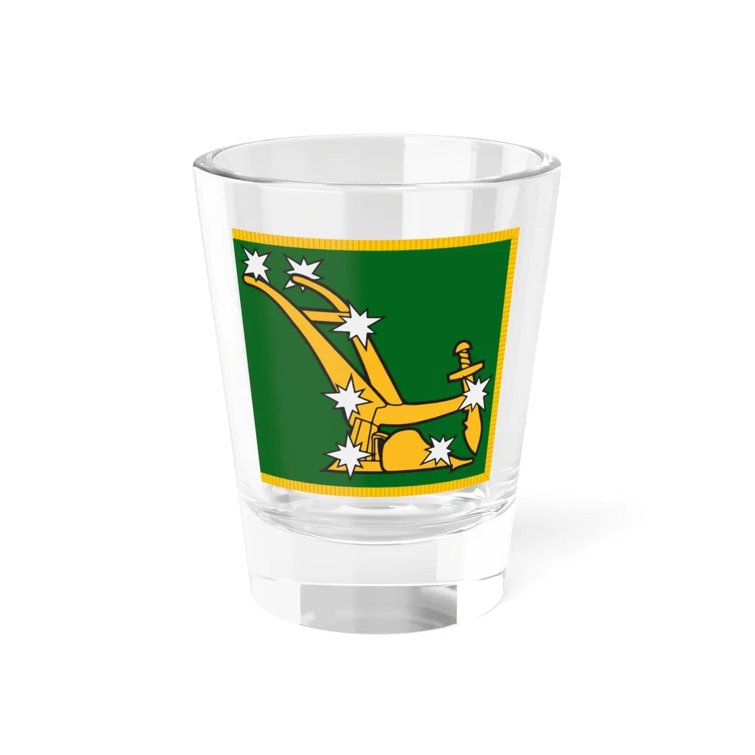 Starry Plough flag with fringe (United Kingdom) Shot Glass 1.5oz 1.5oz - Go Mug Yourself