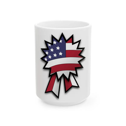 StarsNStripes Rosett (United States) White Coffee Mug 15oz - Go Mug Yourself