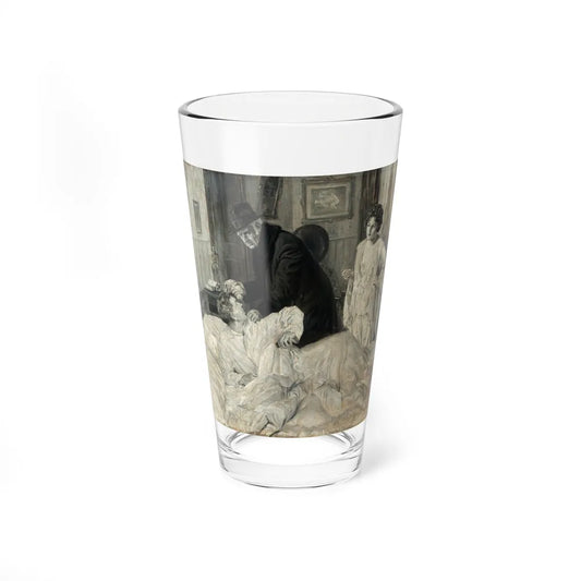 Startled in Bed (Magazine Illustration) Pint Glass 16oz 16oz - Go Mug Yourself