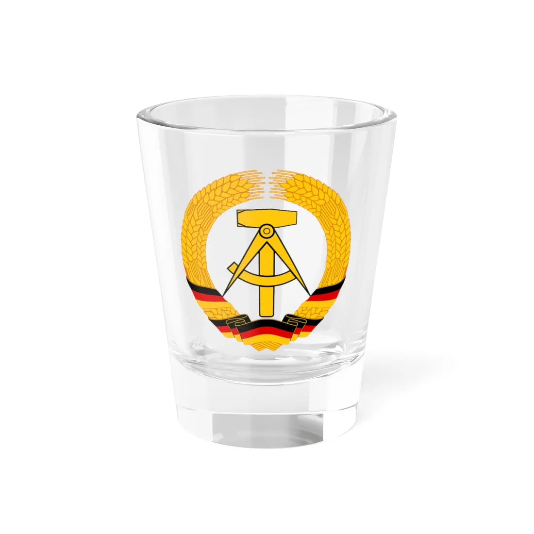 State arms of German Democratic Republic 1953-1955 (Coat of Arms) Shot Glass 1.5oz 1.5oz - Go Mug Yourself
