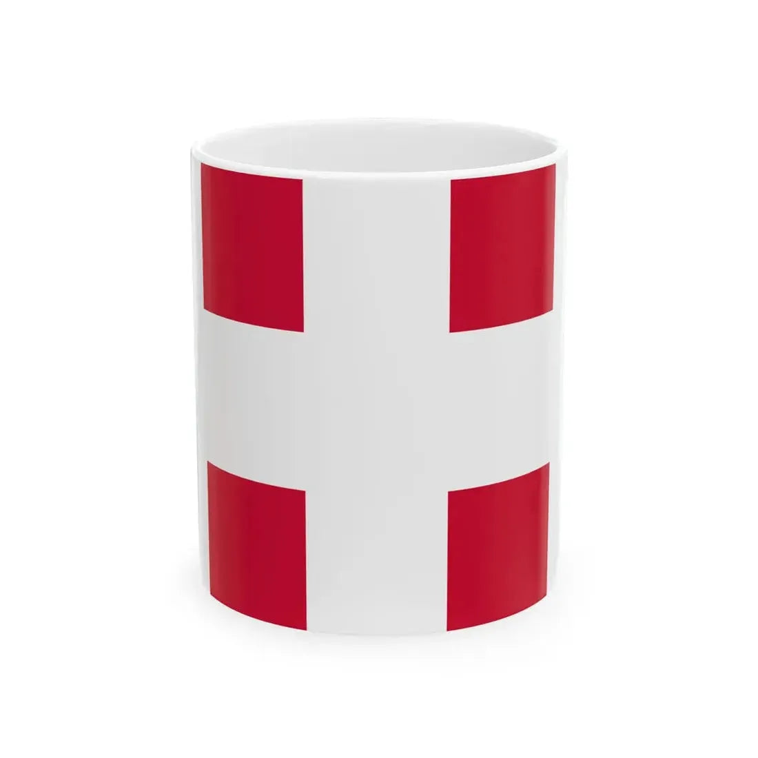 State Banner of Denmark 14th Century (Denmark) White Coffee Mug 11oz - Go Mug Yourself