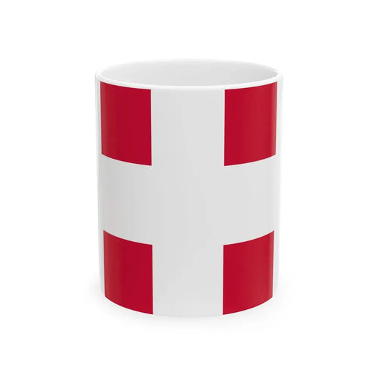 State Banner of Denmark 14th Century (Denmark) White Coffee Mug 11oz - Go Mug Yourself