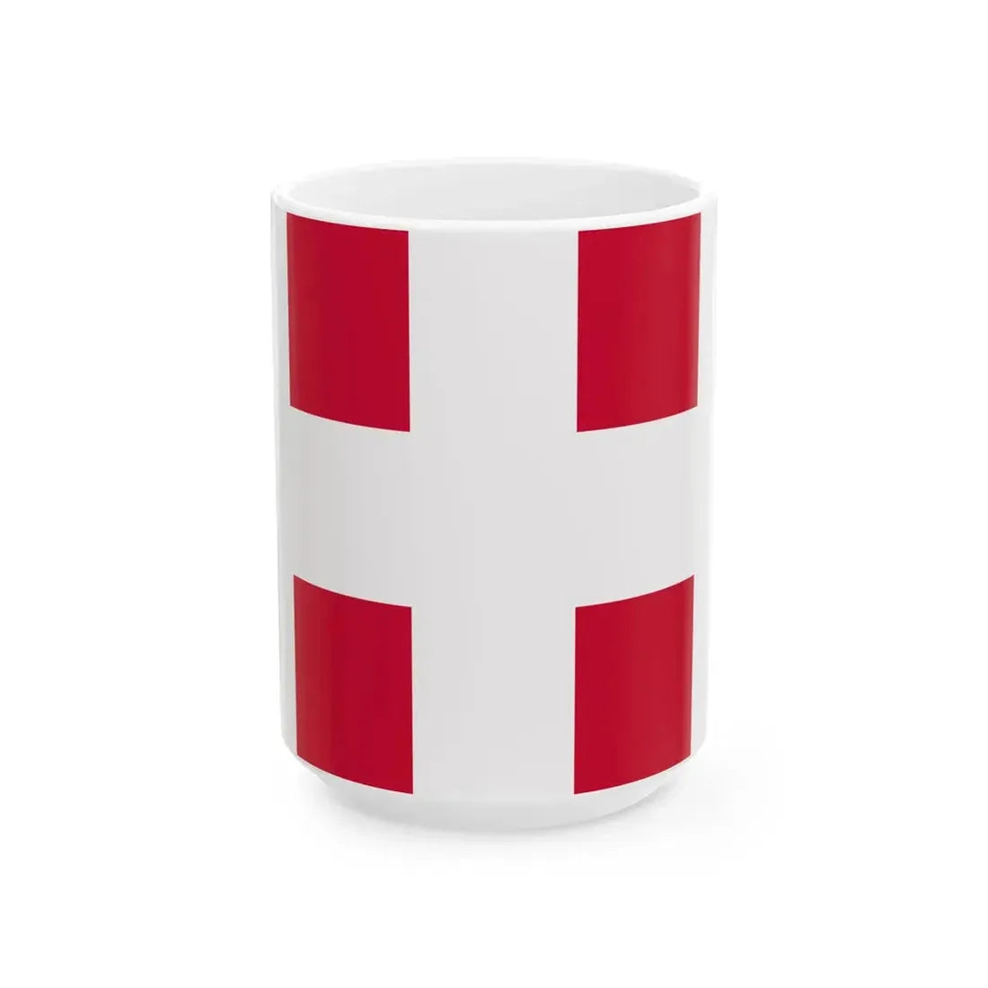 State Banner of Denmark 14th Century (Denmark) White Coffee Mug 15oz - Go Mug Yourself