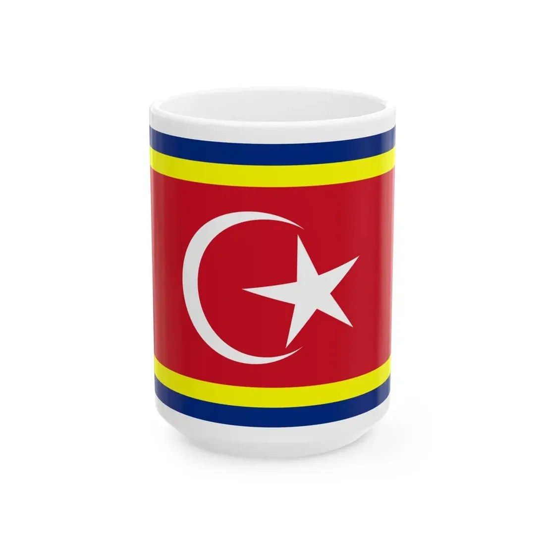 State Ceremonial Flag of Johor (Malaysia) White Coffee Mug 15oz - Go Mug Yourself