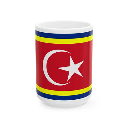 State Ceremonial Flag of Johor (Malaysia) White Coffee Mug 15oz - Go Mug Yourself