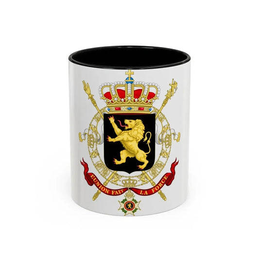 State Coat of Arms of Belgium - Accent Coffee Mug 11oz Black - Go Mug Yourself