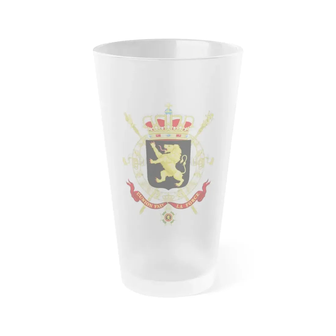 State Coat of Arms of Belgium - Frosted Pint Glass 16oz Default Title - Go Mug Yourself
