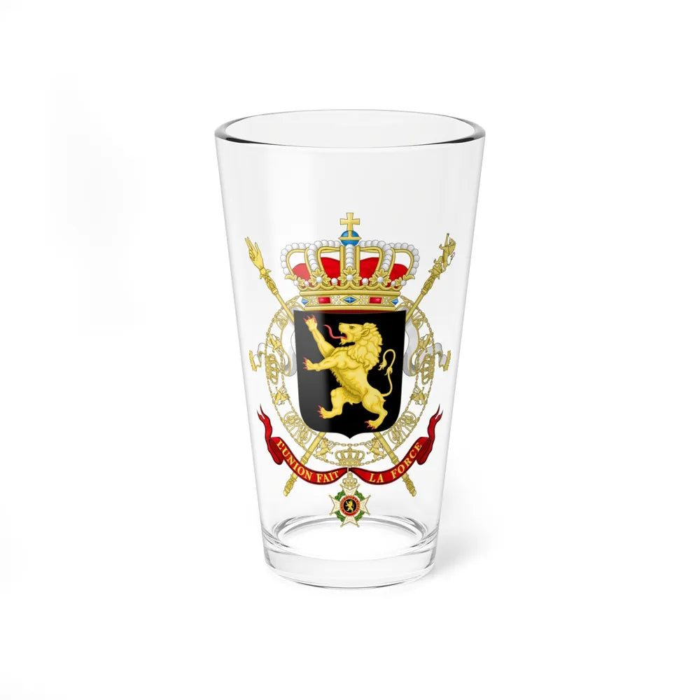 State Coat of Arms of Belgium - Pint Glass 16oz-16oz-Go Mug Yourself