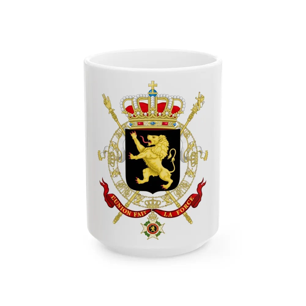 State Coat of Arms of Belgium - White Coffee Mug-15oz-Go Mug Yourself