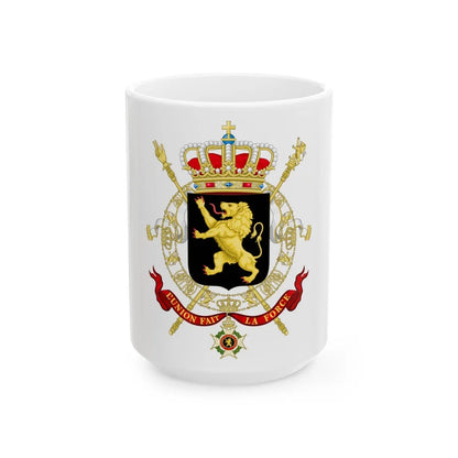 State Coat of Arms of Belgium - White Coffee Mug-15oz-Go Mug Yourself