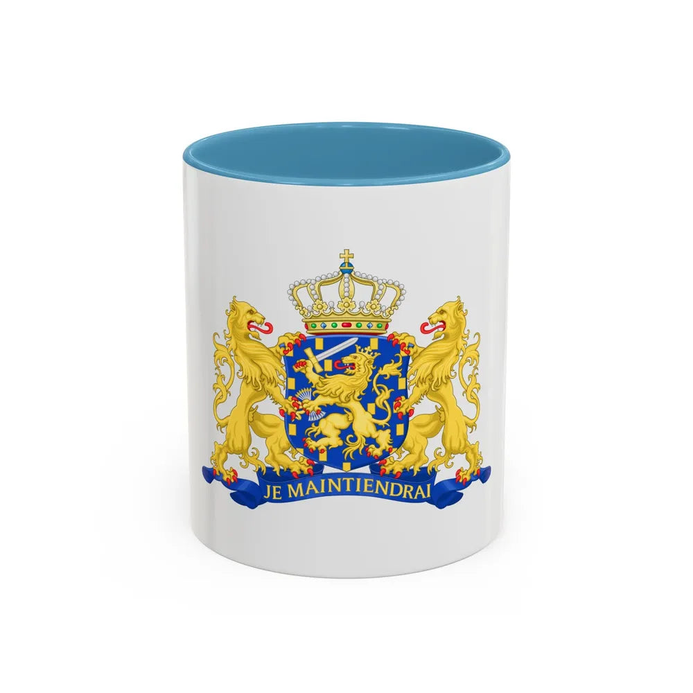 State coat of arms of the Netherlands - Accent Coffee Mug 11oz Light Blue - Go Mug Yourself