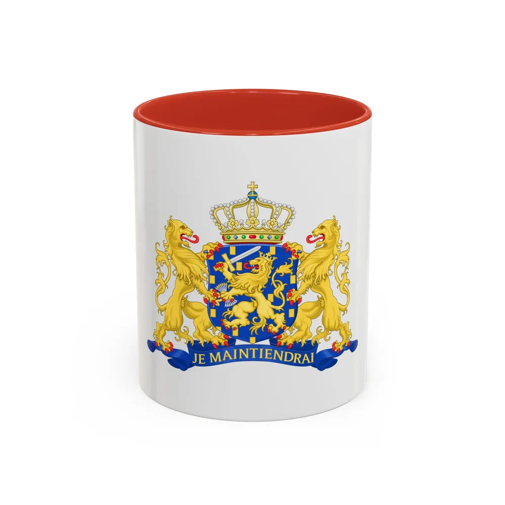 State coat of arms of the Netherlands - Accent Coffee Mug 11oz Red - Go Mug Yourself