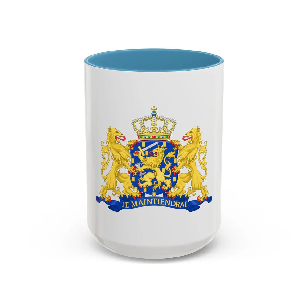 State coat of arms of the Netherlands - Accent Coffee Mug 15oz Light Blue - Go Mug Yourself