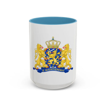 State coat of arms of the Netherlands - Accent Coffee Mug 15oz Light Blue - Go Mug Yourself