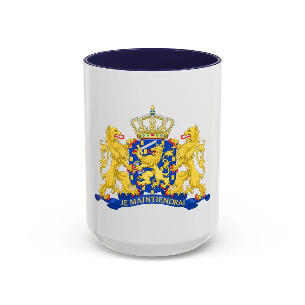 State coat of arms of the Netherlands - Accent Coffee Mug 15oz Navy - Go Mug Yourself