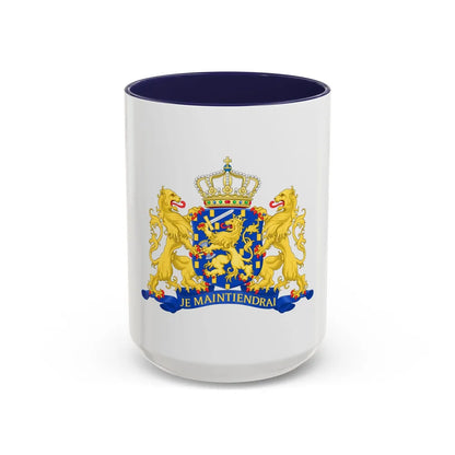 State coat of arms of the Netherlands - Accent Coffee Mug 15oz Navy - Go Mug Yourself