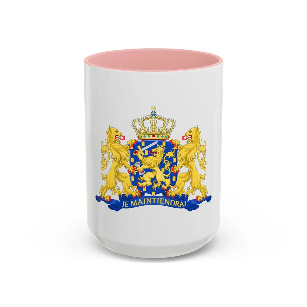State coat of arms of the Netherlands - Accent Coffee Mug 15oz Pink - Go Mug Yourself