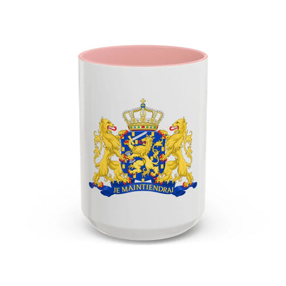 State coat of arms of the Netherlands - Accent Coffee Mug 15oz Pink - Go Mug Yourself