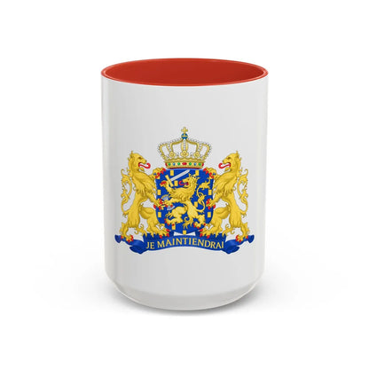 State coat of arms of the Netherlands - Accent Coffee Mug 15oz Red - Go Mug Yourself