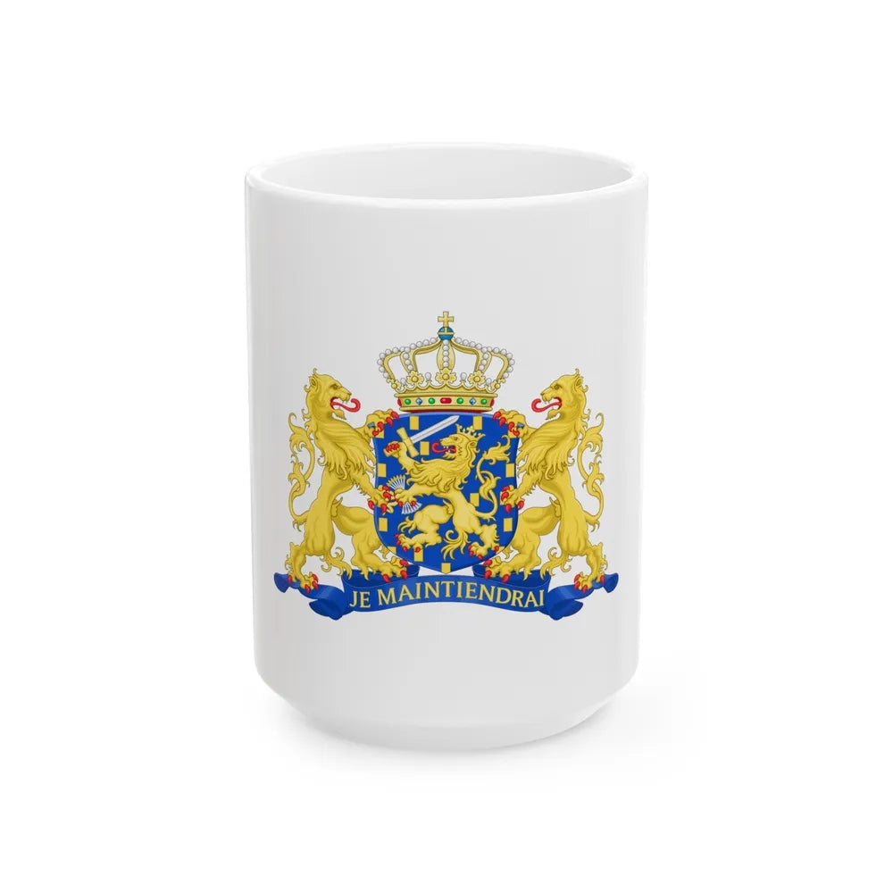 State coat of arms of the Netherlands - White Coffee Mug-15oz-Go Mug Yourself