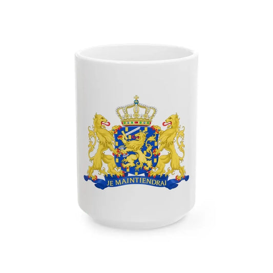 State coat of arms of the Netherlands - White Coffee Mug 15oz - Go Mug Yourself