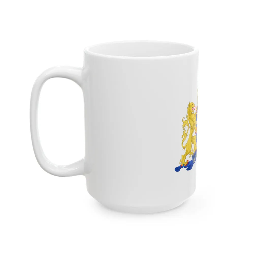 State coat of arms of the Netherlands - White Coffee Mug-Go Mug Yourself