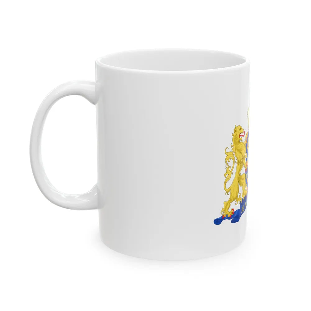 State coat of arms of the Netherlands - White Coffee Mug-Go Mug Yourself