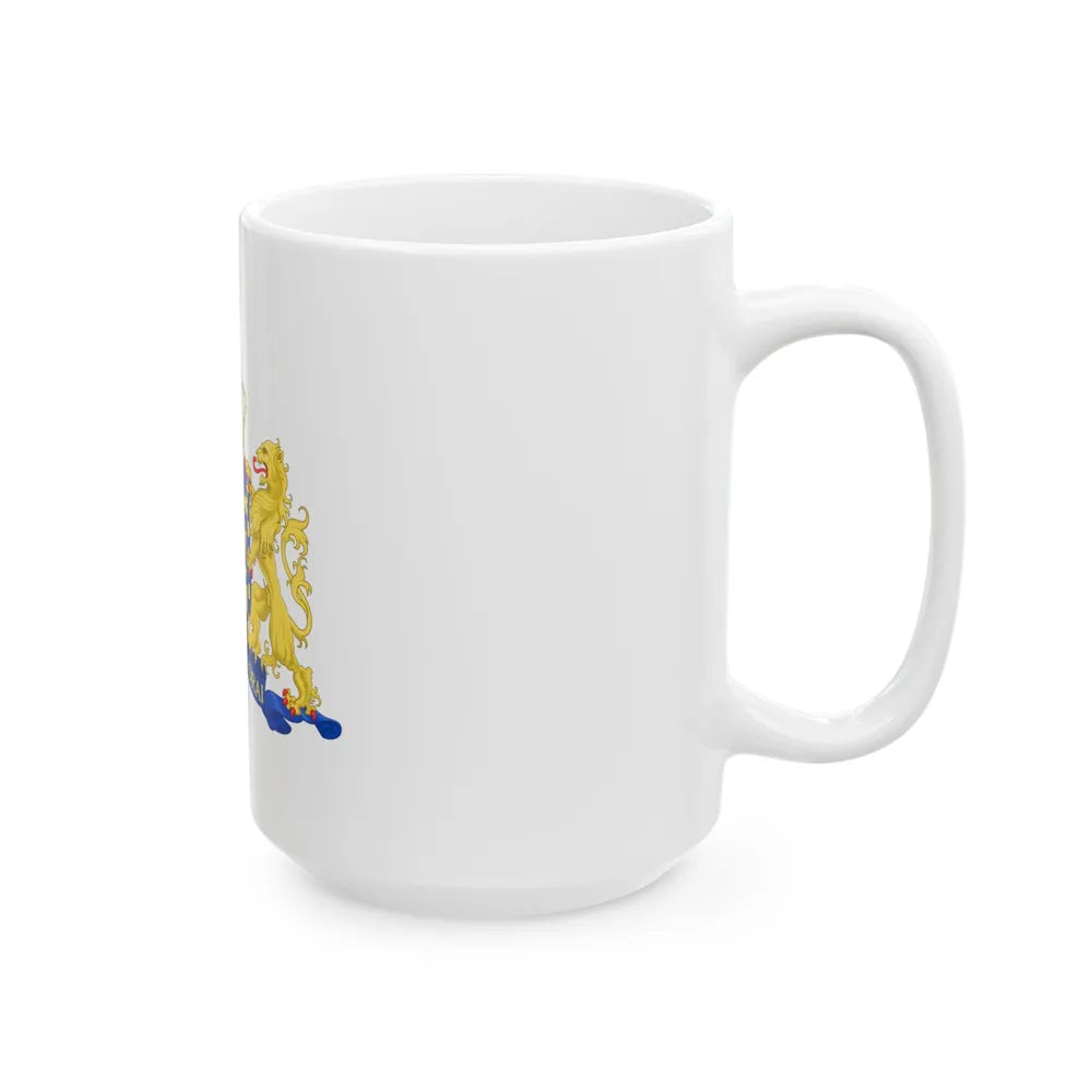 State coat of arms of the Netherlands - White Coffee Mug-Go Mug Yourself