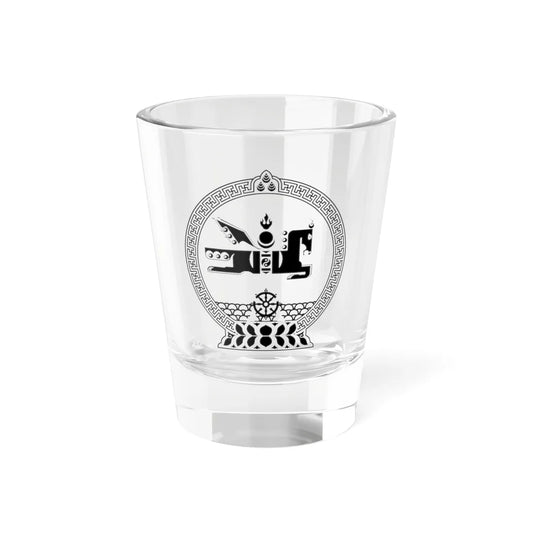 State emblem of Mongolia 1992 monochrome (Mongolia) (Coat of Arms) Shot Glass 1.5oz 1.5oz - Go Mug Yourself