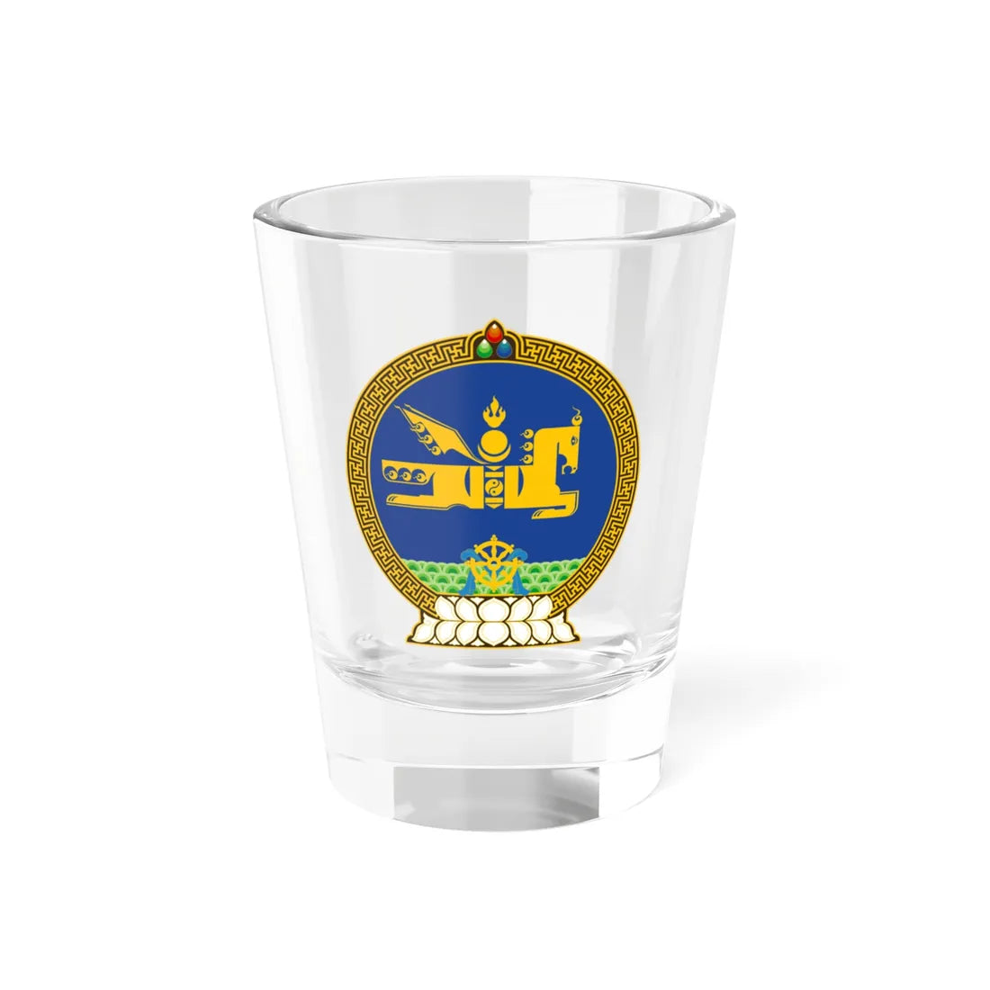 State emblem of Mongolia (Mongolia) (Coat of Arms) Shot Glass 1.5oz 1.5oz - Go Mug Yourself