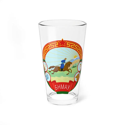 State emblem of the Peoples Republic of Mongolia 1941 - 1960 (Mongolia) (Coat of Arms) Pint Glass 16oz 16oz - Go Mug Yourself