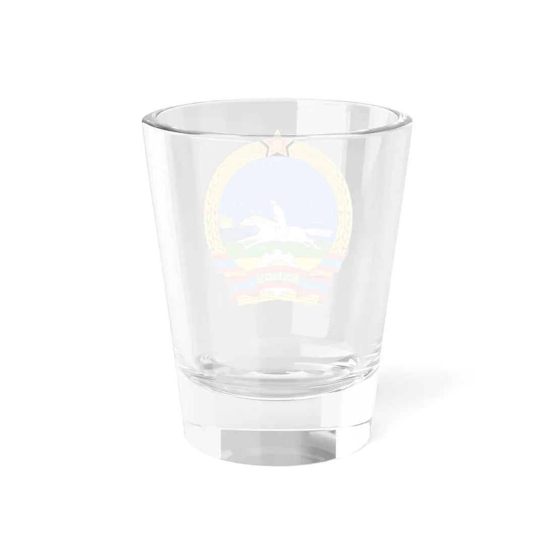 State emblem of the Peoples republic of Mongolia 1960-1992 (Mongolia) (Coat of Arms) Shot Glass 1.5oz - Go Mug Yourself