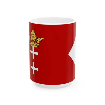 State Ensign of the Free City of Danzig Dienstflagge (Poland) White Coffee Mug 15oz - Go Mug Yourself