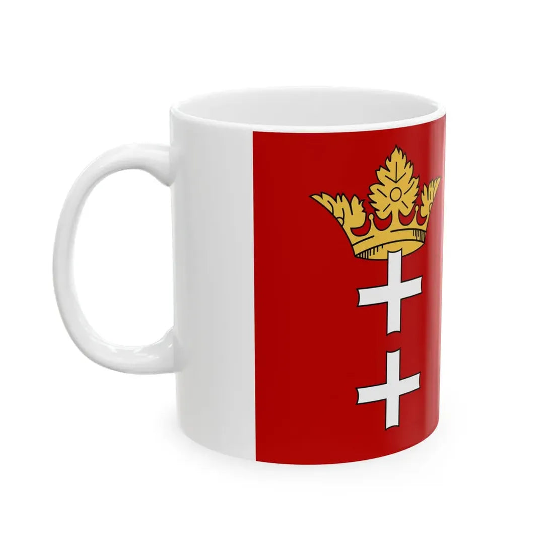 State Ensign of the Free City of Danzig Dienstflagge (Poland) White Coffee Mug - Go Mug Yourself