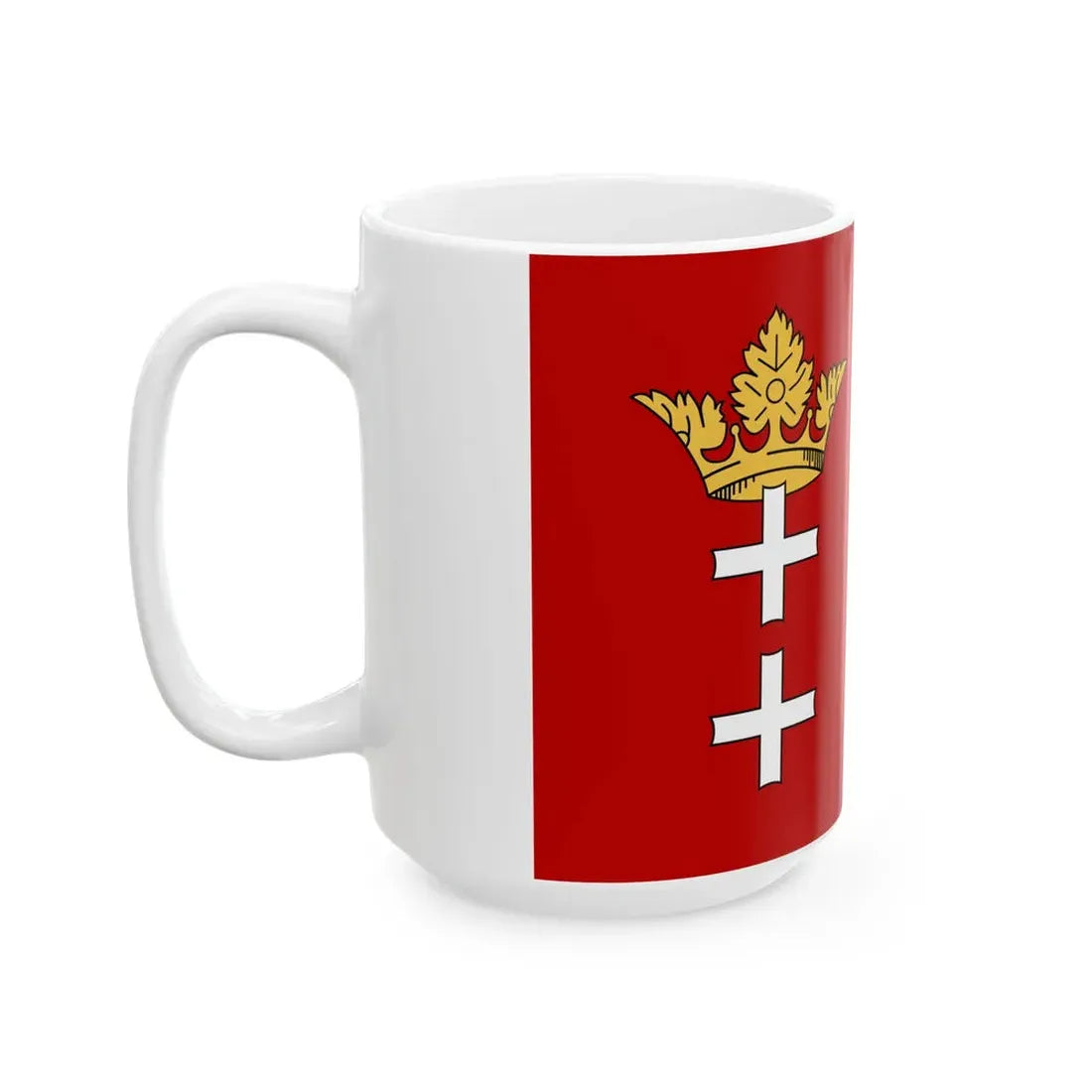 State Ensign of the Free City of Danzig Dienstflagge (Poland) White Coffee Mug - Go Mug Yourself