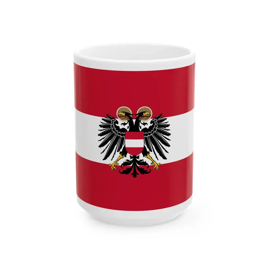 State flag of Austria 1934-1938 (Austria) White Coffee Mug 15oz - Go Mug Yourself